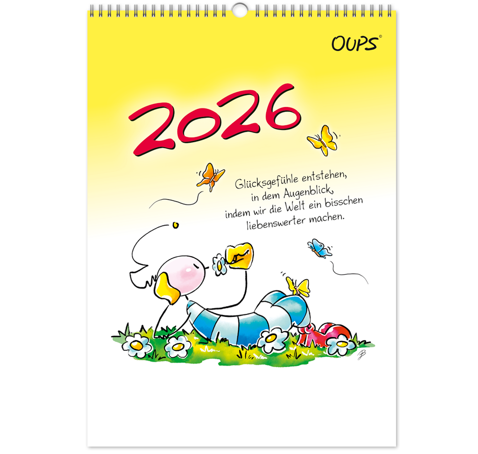 OUPS-Wandkalender 2026 - Mit liebenswerten Lebensweisheiten in Wort und Bild. - Oups
