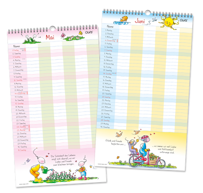 OUPS-Familienplaner 2026 - Wand-Terminplaner für die ganze Familie. - Oups