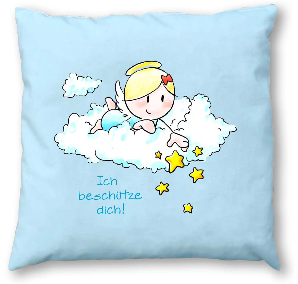 Engel Zirbenkissen 30x30 - Ich beschütze dich! - Oups