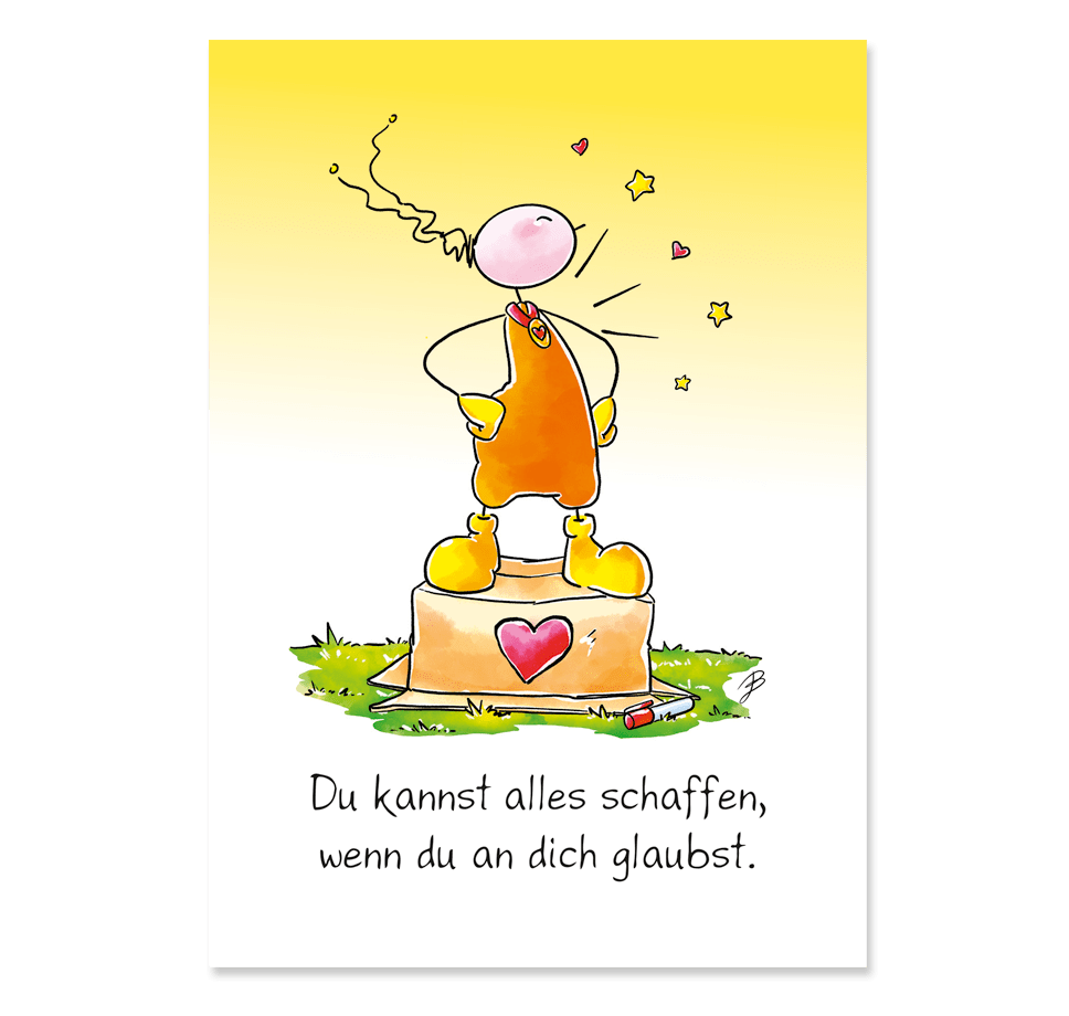 Oups Postkarte - Du kannst alles schaffen, wenn du an dich glaubst - Oups