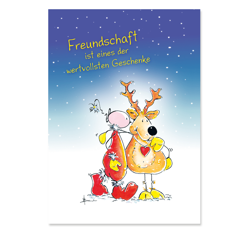 Oups Postkarte Weihnachten - Freundschaft ist eines der wertvollsten Geschenke - Oups