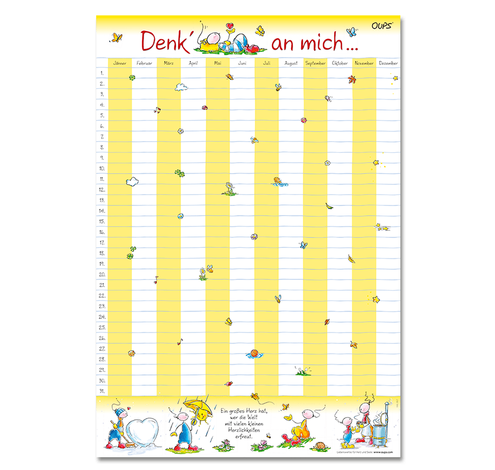 Oups Poster -Geburtstagskalender - Oups