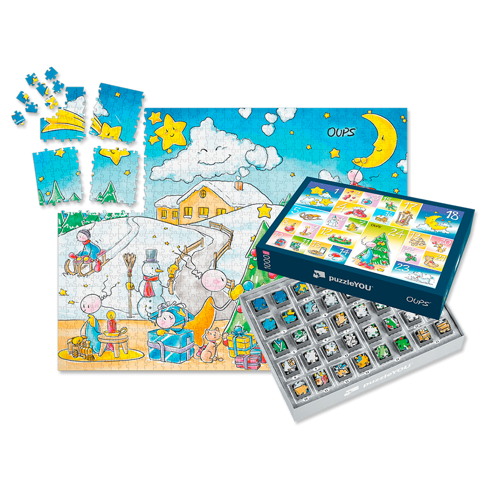 Oups Adventkalender Puzzle SmartSorted - Advent mit Oups 1000 Stück - Oups