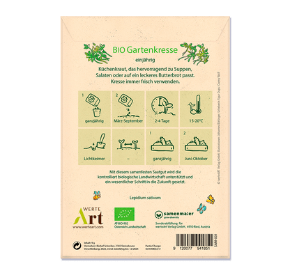Oups Samenpackung - BIO Gartenkresse - Glück ist, dass es dich gibt