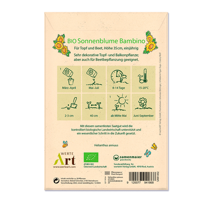 Oups Samenpackung - BIO Sonnenblume Bambino - Du bist großartig! - Oups