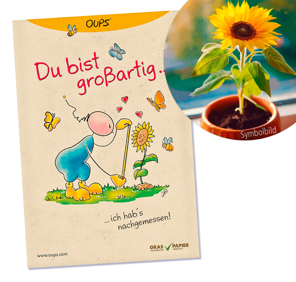 Oups Samenpackung - BIO Sonnenblume Bambino - Du bist großartig! - Oups