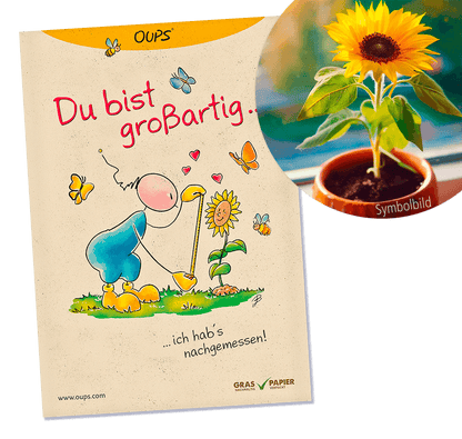 Oups Samenpackung - BIO Sonnenblume Bambino - Du bist großartig! - Oups
