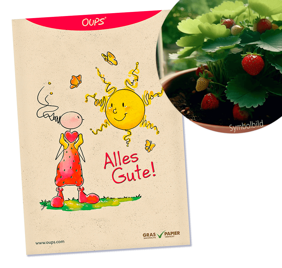 Oups Samenpackung - BIO Monatserdbeeren ‚Rügen‘ - Alles Gute! - Oups