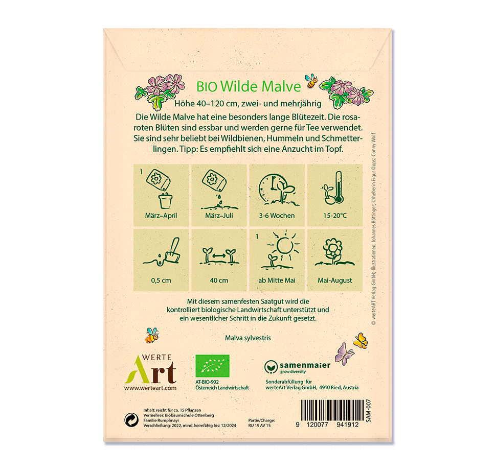 Oups Samenpackung - BIO Wilde Malve - Schön, dass es dich gibt! - Oups