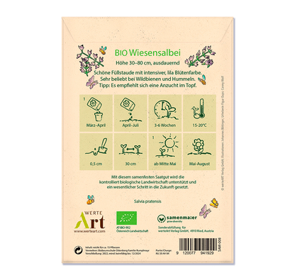 Oups Samenpackung - BIO Wiesensalbei - Mögen alle Wünsche deines Herzens in Erfüllung gehen - Oups