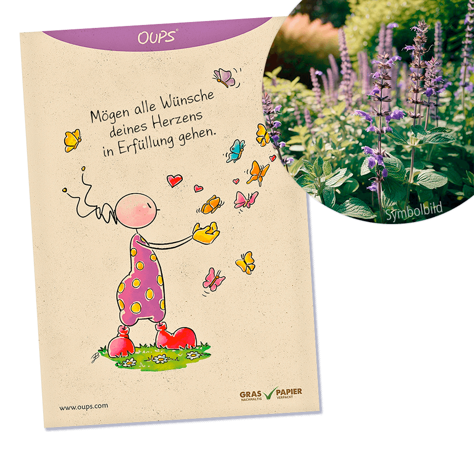 Oups Samenpackung - BIO Wiesensalbei - Mögen alle Wünsche deines Herzens in Erfüllung gehen - Oups