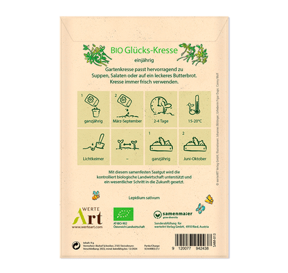 Oups Samenpackung - BIO Glücks-Kresse - Hochzeit - Liebe vermehrt sich, wenn man sie teilt - Oups