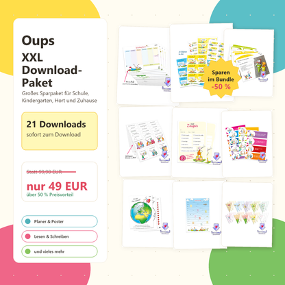 🌟 Oups XXL-Schulpaket – 21 liebevoll gestaltete Downloads zum Sonderpreis!