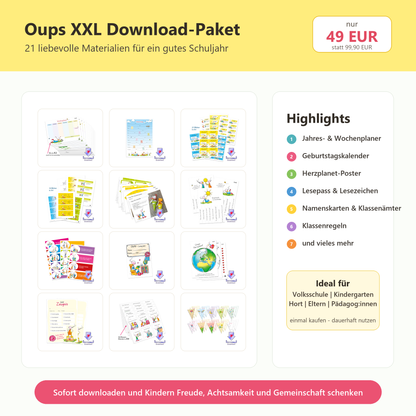 🌟 Oups XXL-Schulpaket – 21 liebevoll gestaltete Downloads zum Sonderpreis!